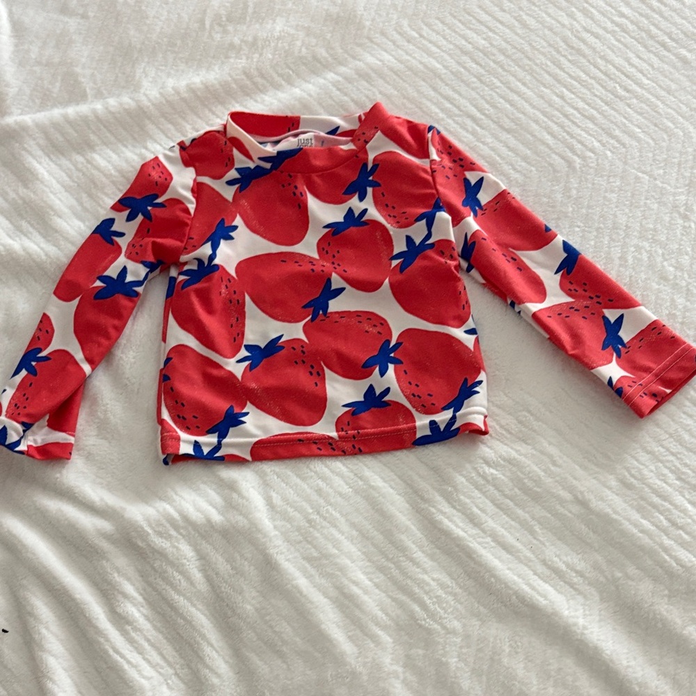 Carter's Red and Blue Strawberry Rashguard